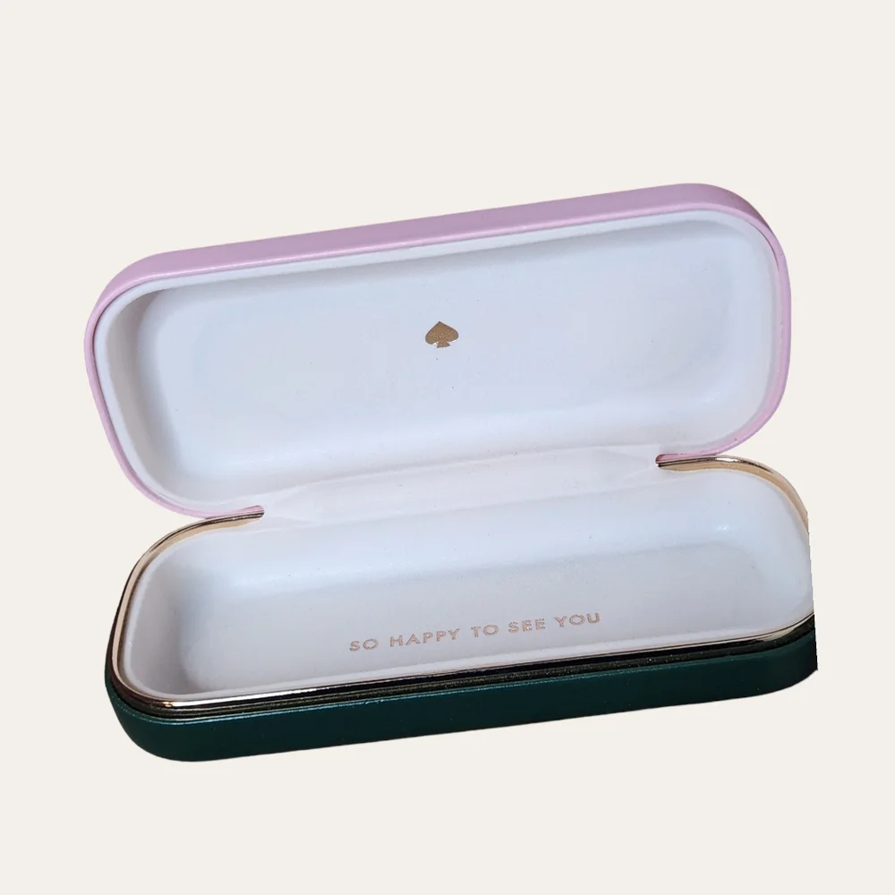 Kate Spade Pink Green Hardshell Sunglasses Case